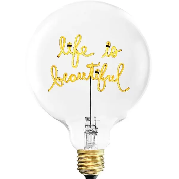 ELEMENTS LIGHTING Ampoules Message^Ampoule Life Is Beautiful / H 17 Cm