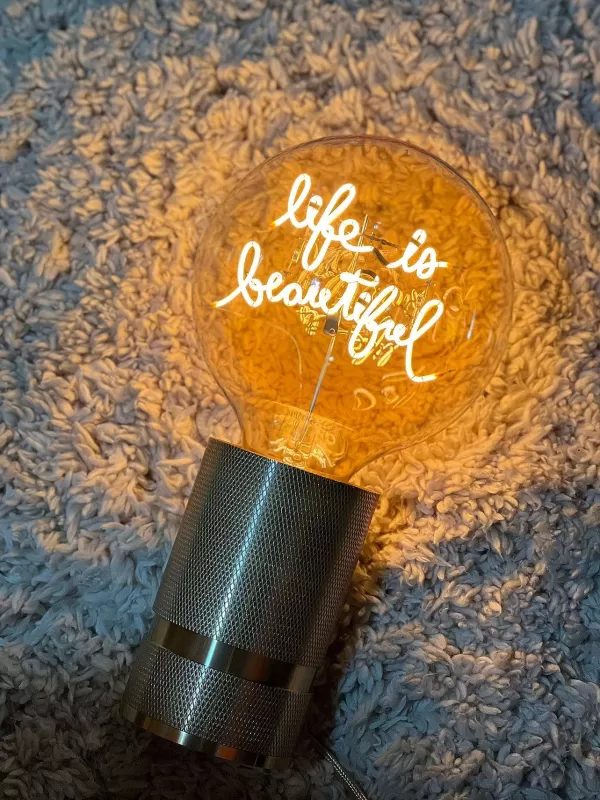 ELEMENTS LIGHTING Ampoules Message^Ampoule Life Is Beautiful / H 17 Cm