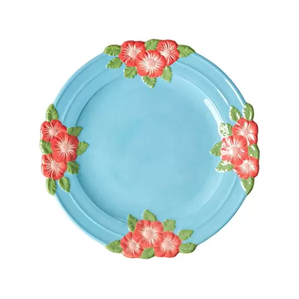 RICE Assiettes & Plats^Assiette C Ramique Fleurs - Menthe