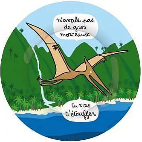 PETIT JOUR Vaisselle Enfant^Assiette Dessert - Les Dinosaures (Plusieurs Mod Les)