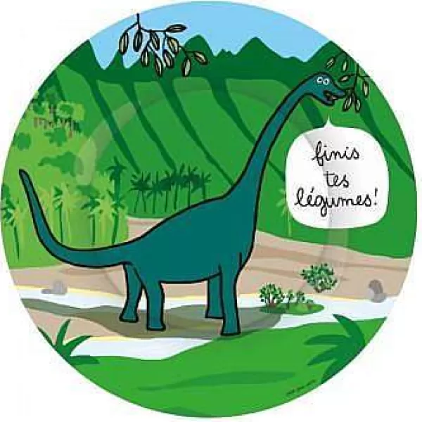 PETIT JOUR Vaisselle Enfant^Assiette Dessert - Les Dinosaures (Plusieurs Mod Les)