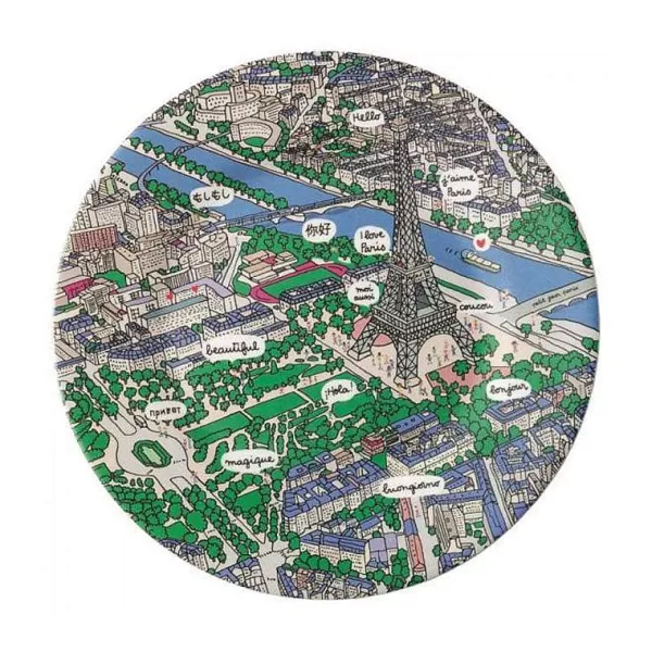 PETIT JOUR Vaisselle Enfant^Assiette Dessert Paris - Tour Eiffel Vue Du Ciel