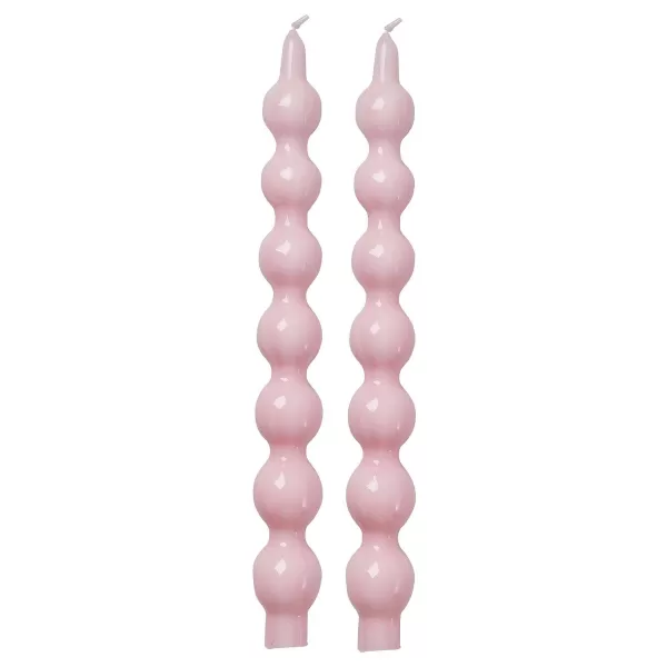 RICE Vases / Petits Objects Déco^Bougies Longues Perles Roses - Pack De 2