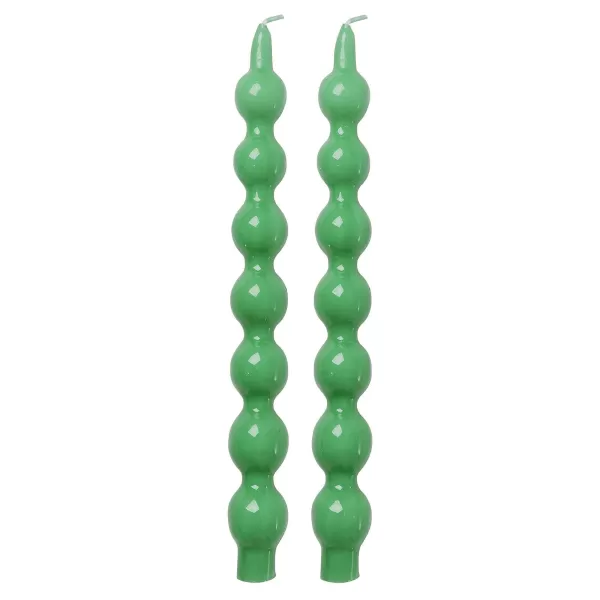 RICE Vases / Petits Objects Déco^Bougies Longues Perles Vertes - Pack De 2