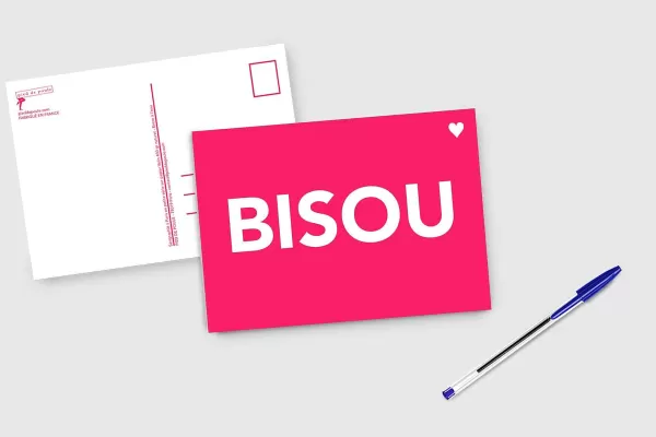 PIED DE POULE F Tes & Anniversaires^Carte A5 - Bisou