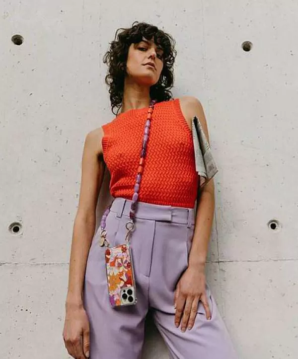LA COQUE FRANÇAISE Chaînes De Téléphone^Cha Ne De Téléphone Bijou - Talia Violet & Orange