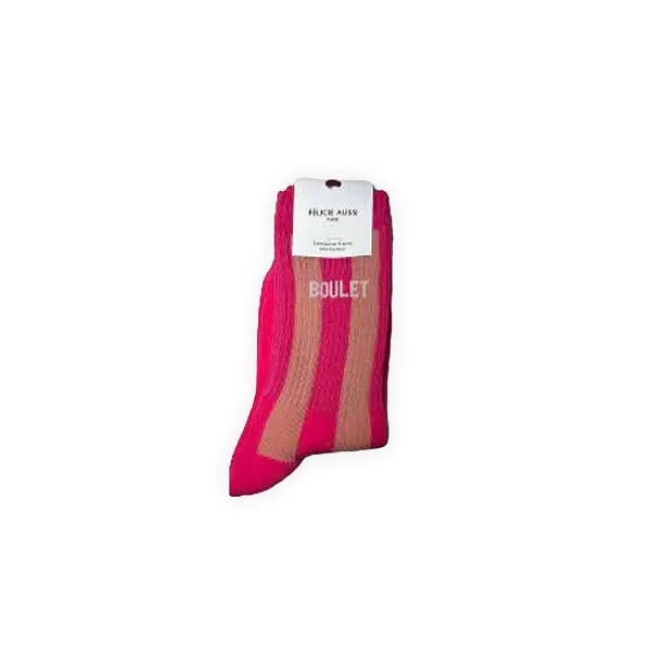 FÉLICIE AUSSI Homewear (Chaussettes, Chaussons...)^Chaussettes - Boulet 36/40 Fushia&Beige