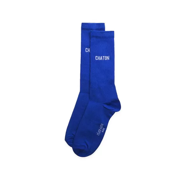 FÉLICIE AUSSI Homewear (Chaussettes, Chaussons...)^Chaussettes - Chaton 40/45 Bleu
