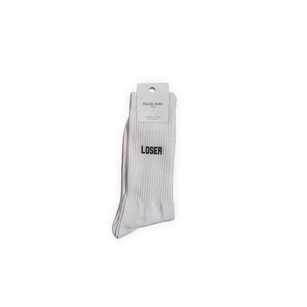 FÉLICIE AUSSI Homewear (Chaussettes, Chaussons...)^Chaussettes - Loser 40/45 Blanc
