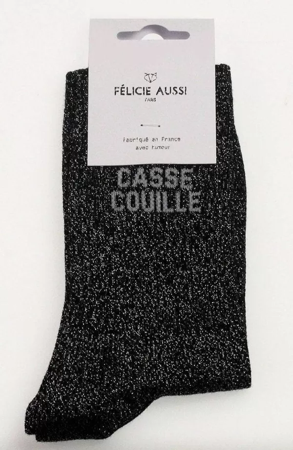 FÉLICIE AUSSI Homewear (Chaussettes, Chaussons...)^Chaussettes Paillettes - Casse Couille Noir 36/40