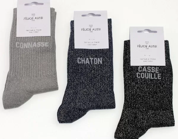 FÉLICIE AUSSI Homewear (Chaussettes, Chaussons...)^Chaussettes Paillettes - Casse Couille Noir 36/40
