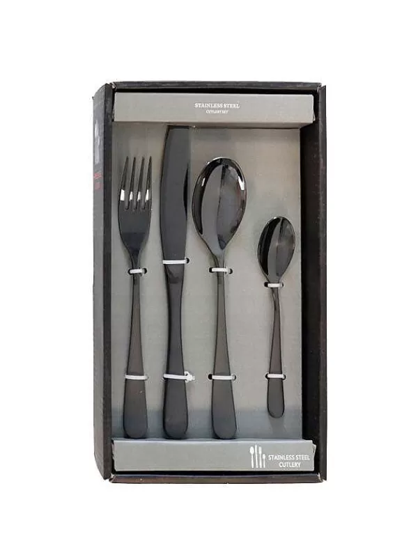 HOFF Ustensiles De Cuisine^Coffret Couverts 24 Pcs Noir