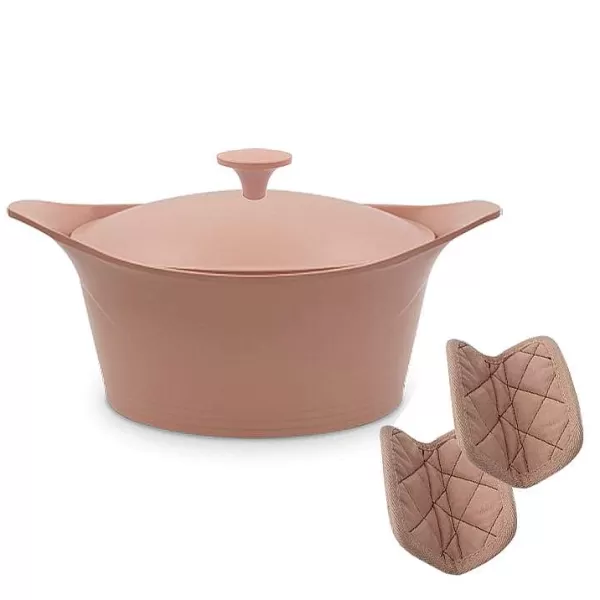 COOKUT Ustensiles De Cuisine^ Cocotte Ma Jolie Cocotte 24 Cm + Maniques - Guimauve