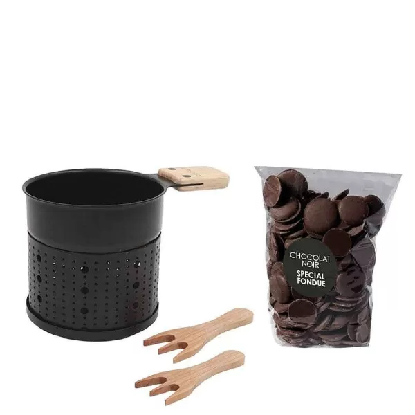 COOKUT Ustensiles De Cuisine^ Coffret Fondue Chocolat Et Chocolat Noir