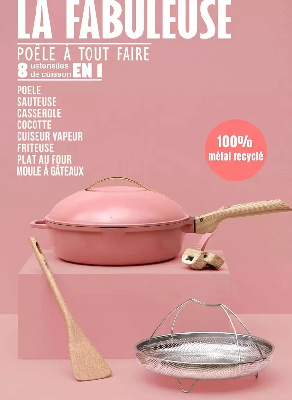 COOKUT Ustensiles De Cuisine^ Po Le La Fabuleuse 28 Cm - Pivoine