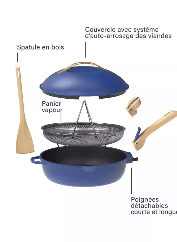 COOKUT Ustensiles De Cuisine^ Po Le La Fabuleuse 28 Cm - Saphir