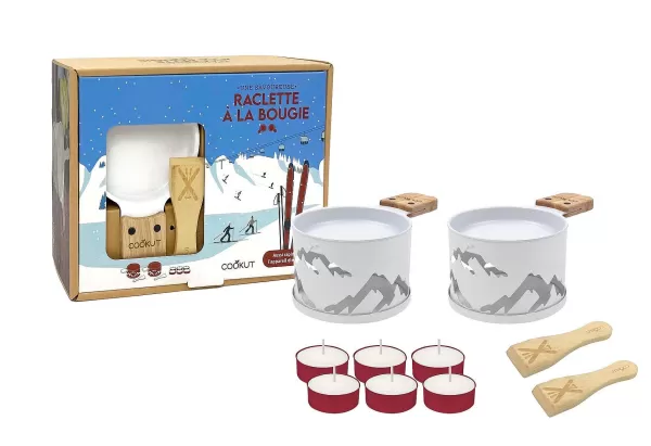 COOKUT Ustensiles De Cuisine^ Raclette La Bougie Pour 2 S Rie Limit E - Montagne Blanc