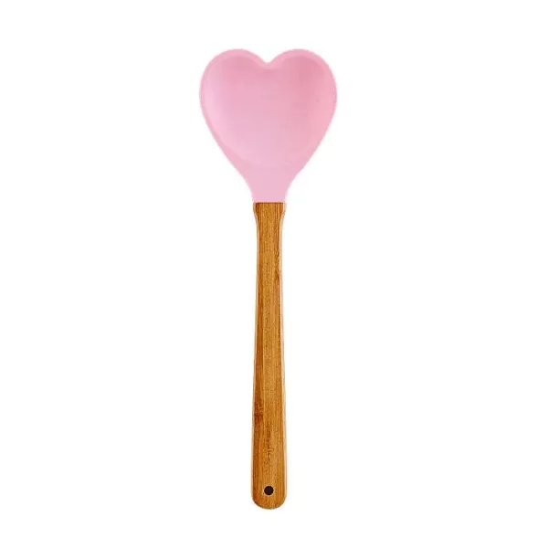 RICE Ustensiles De Cuisine^Cuill Re Silicone Coeur Rose Clair