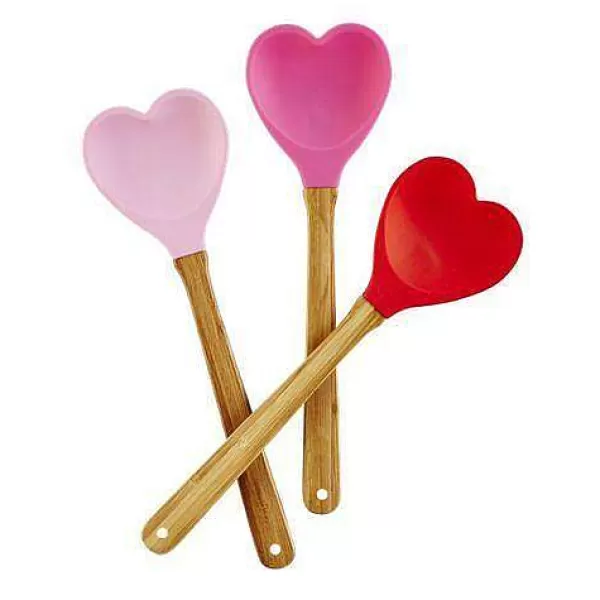 RICE Ustensiles De Cuisine^Cuill Re Silicone Coeur Rose Clair