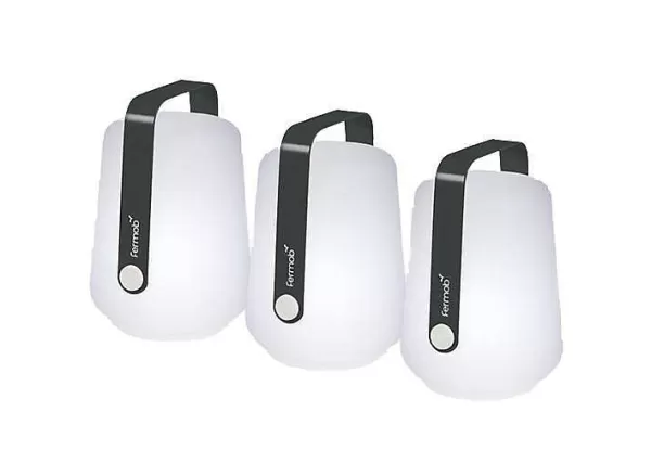 FERMOB Luminaires^ Set De 3 Mini Lampes Rechargeables - Carbone