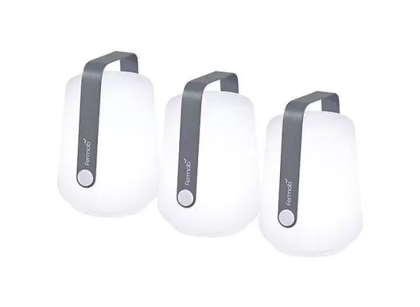 FERMOB Luminaires^ Set De 3 Mini Lampes Rechargeables - Gris Orage