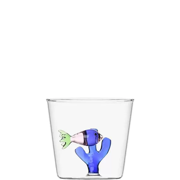 CORRADO CORRADI Verres^Ichendorf Verre - Poisson & Corail Bleu