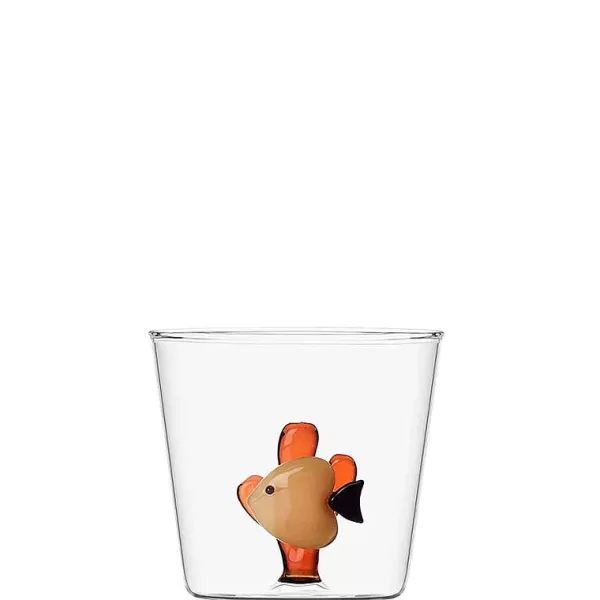 CORRADO CORRADI Verres^Ichendorf Verre - Poisson Jaune & Corail Ambre