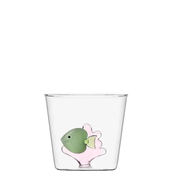 CORRADO CORRADI Verres^Ichendorf Verre - Poisson Vert & Corail Rose