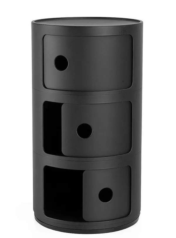 KARTELL Mobilier / Rangements^ Componibili 3 Tiroirs - Noir Mat