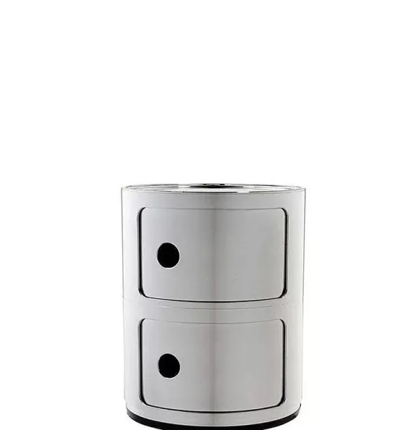 KARTELL Mobilier / Rangements^ Rangement Componibili 2 Tiroirs - Argent