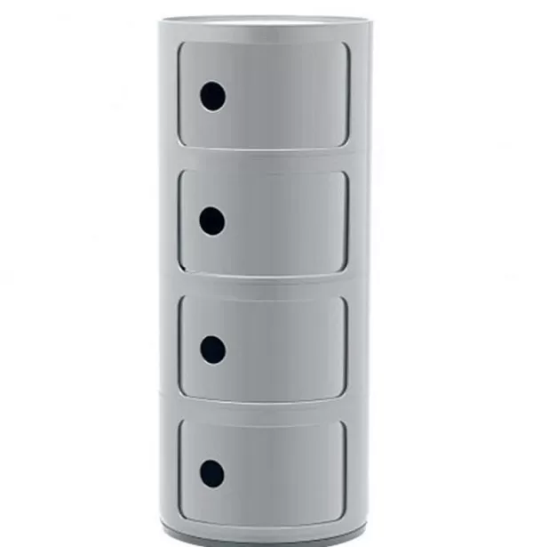 KARTELL Mobilier / Rangements^ Rangement Componibili 4 Tiroirs - Argent