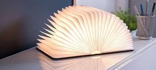 GINGKO Luminaires^Livre Lumineux Finition Noyer - L 21.5 Cm
