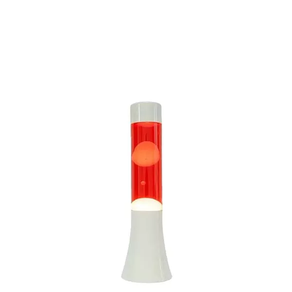 FISURA Luminaires^Mini Lava Lampe H.31 Cm - Rouge & Base Blanche
