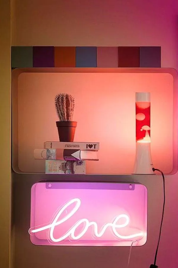 FISURA Luminaires^Mini Lava Lampe H.31 Cm - Rouge & Base Blanche