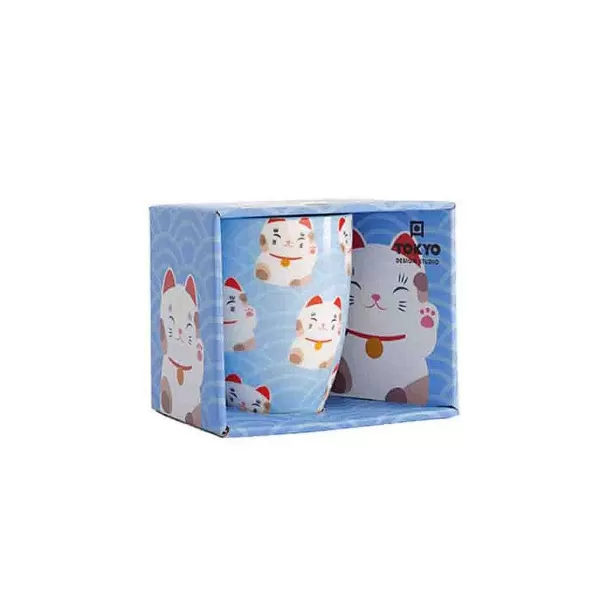 CNB TOKYO DESIGN Mugs & Tasses^Mug Kawaii - Motif Lucky Cat Blue