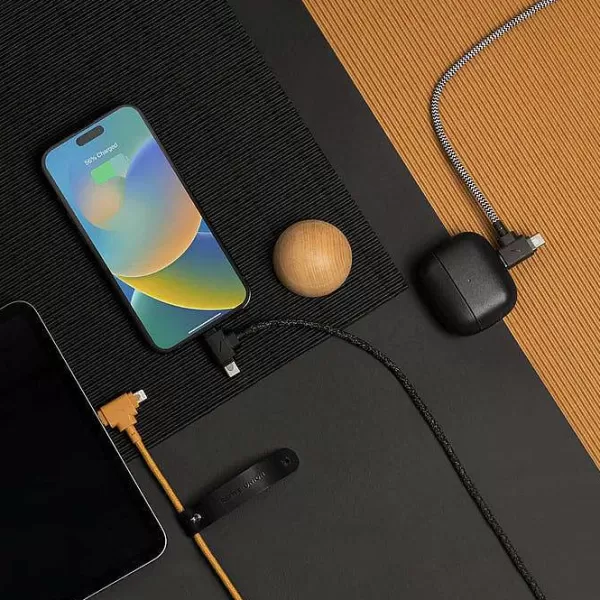 NATIVE UNION Accessoires High-Tech (Ordis, Tablettes, Smartphones....)^ Cable Belt Duo Usb-C Et Lightning 1,5M - Kraft