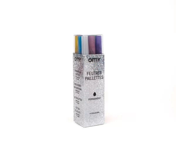 OMY Jouets / Coloriages^ Bo Te 9 Feutres Paillettes