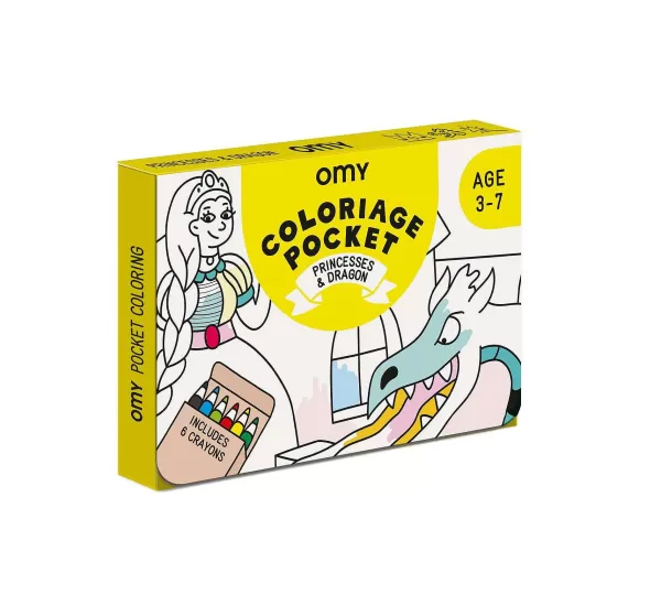 OMY Jouets / Coloriages^ Coloriage Pocket - Princesses Et Dragons