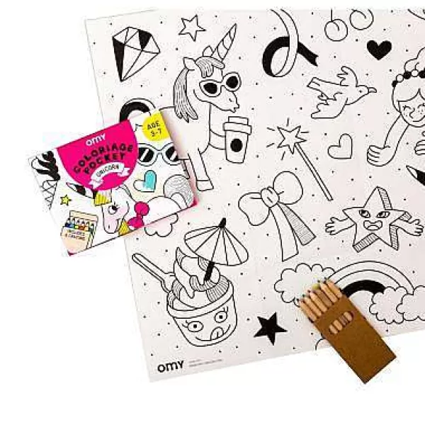 OMY Jouets / Coloriages^ Coloriage Pocket - Unicorn