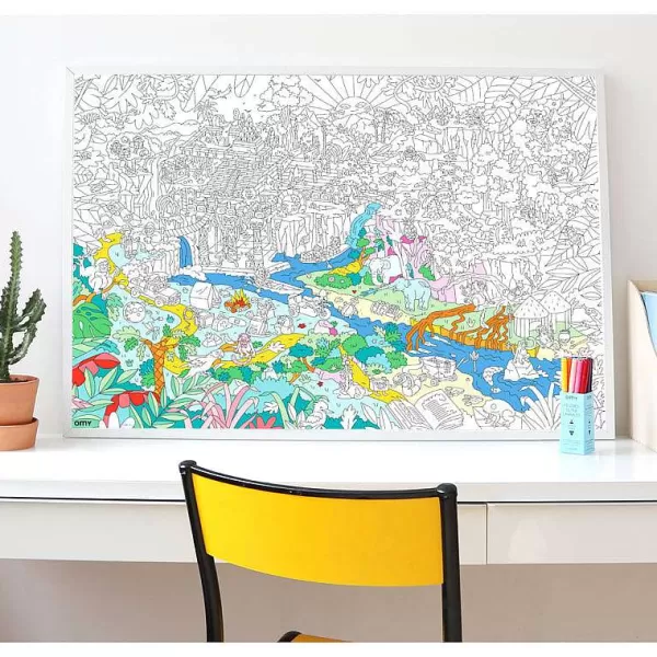 OMY Jeux & Fun^ Poster G Ant Colorier - Dinosaures