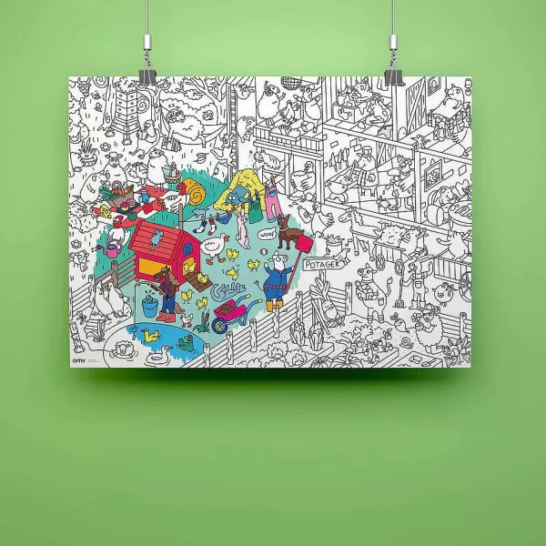 OMY Jeux & Fun^ Poster G Ant Colorier - La Ferme