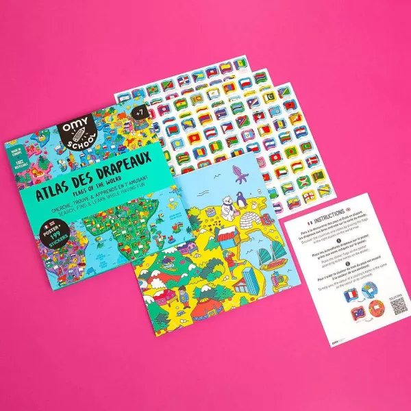 OMY Jeux & Fun^ Poster School - Atlas Drapeaux