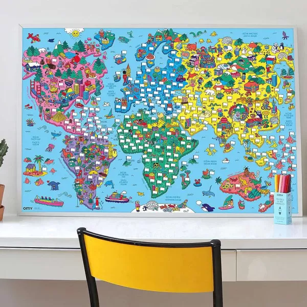 OMY Jeux & Fun^ Poster School - Atlas Drapeaux