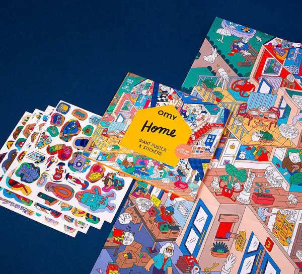 OMY Jeux & Fun^ Poster Sticker - Home