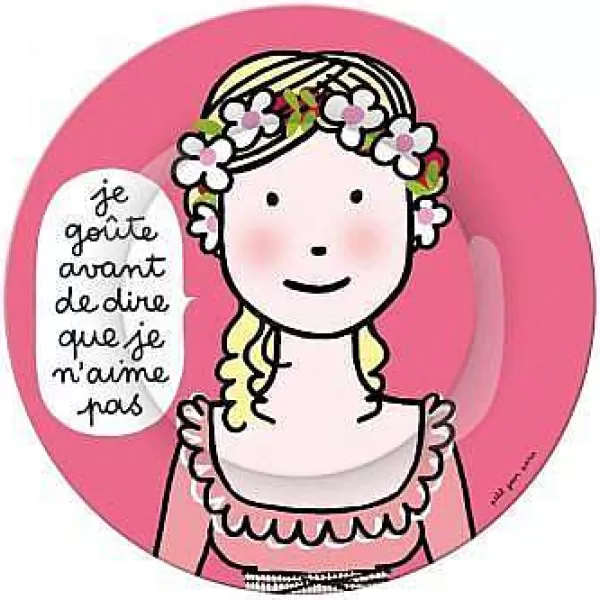 PETIT JOUR Vaisselle Enfant^ Assiette Dessert - Princesse : "Je Go Te Avant De Dire Que Je N'Aime Pas"