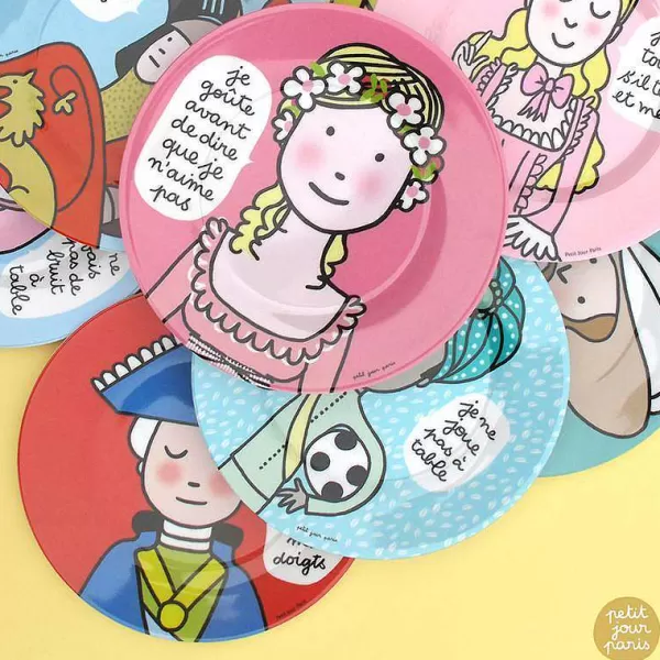 PETIT JOUR Vaisselle Enfant^ Assiette Dessert - Princesse : "Je Go Te Avant De Dire Que Je N'Aime Pas"