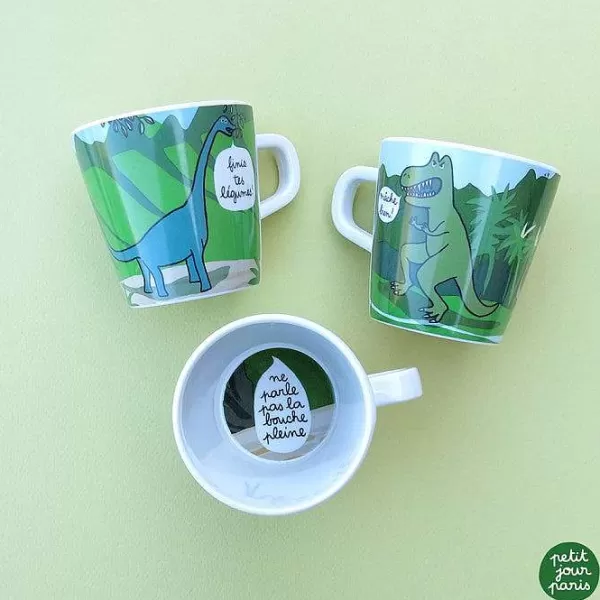 PETIT JOUR Vaisselle Enfant^ Mug - Les Dinosaures "Bouche Pleine"