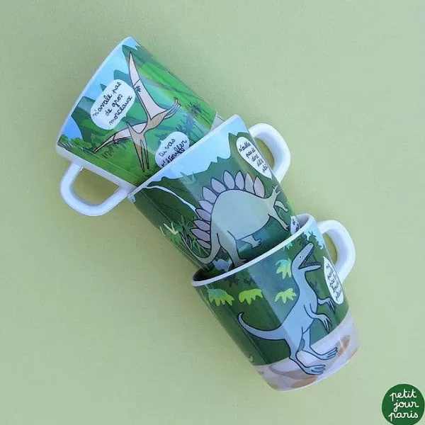 PETIT JOUR Vaisselle Enfant^ Mug - Les Dinosaures "Finis Tes L Gumes"