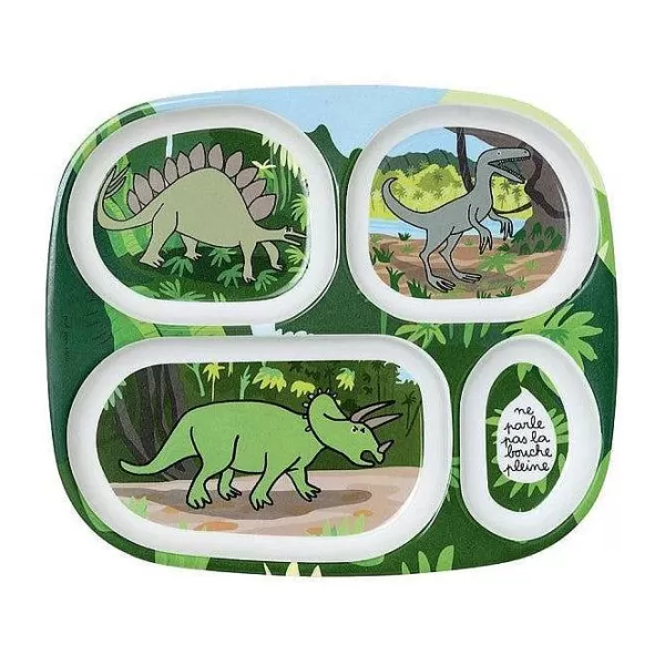 PETIT JOUR Vaisselle Enfant^Plateau 4 Compartiments - Dinosaures