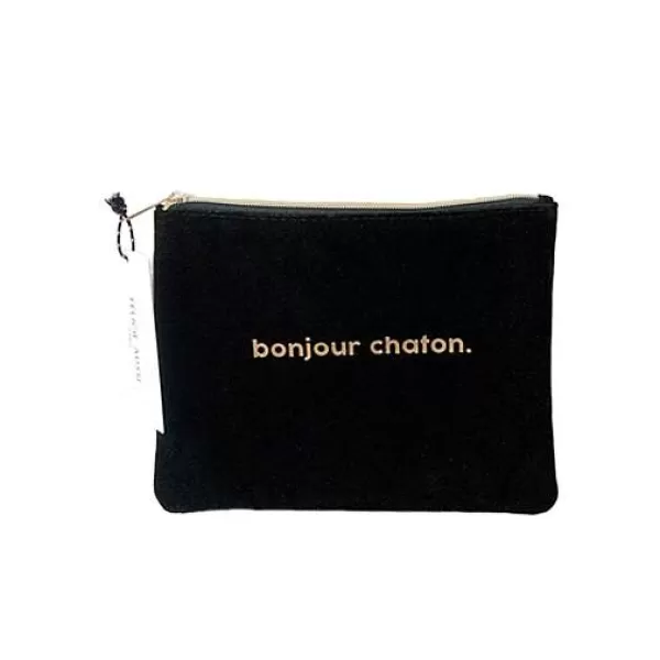 FÉLICIE AUSSI Pochettes / Trousses^Pochette En Velours "Bonjour Chaton"